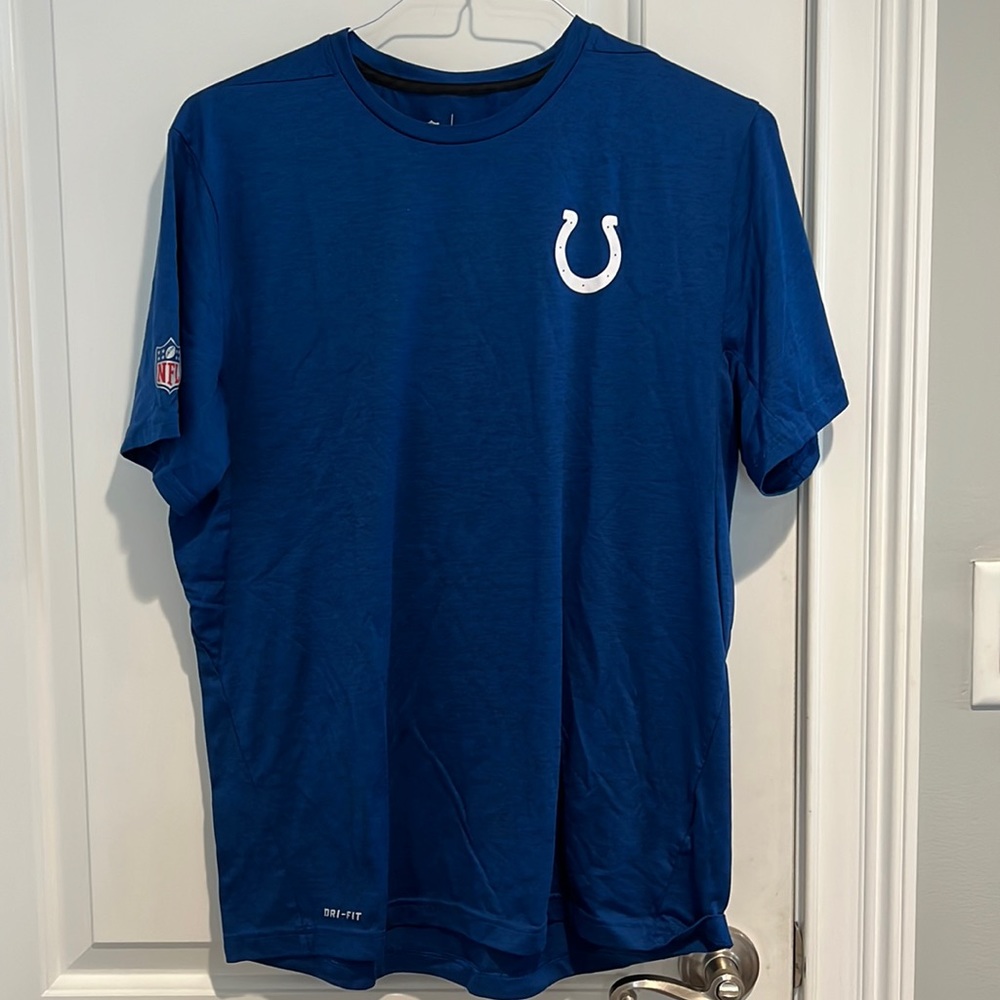 Nike NFL Colts Short Sleeve Blue Shirt, Size Large